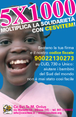 5x1000 a Cesvitem Onlus: codice fiscale 90022130273