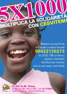 5x1000 a Cesvitem Onlus: codice fiscale 90022130273