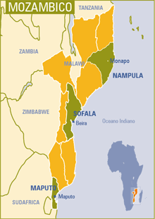 Mappa del Mozambico