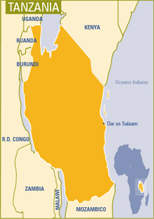 Mappa della Tanzania