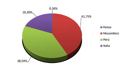 Bilancio 2013 - Grafico uscite per Paese