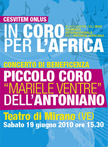 In coro per l'Africa con il Piccolo Coro dell'Antoniano